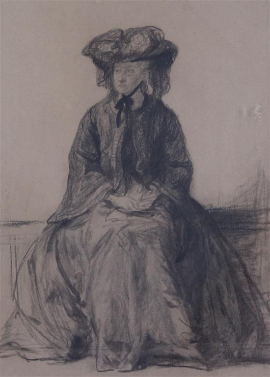 Frances Dodd (1874-1949) Portrait study of a woman 13.25 x 10in.